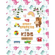 Mey İthalat Story Starters For Boys: Creative Writing Prompts | 8.5 x 11 In | 49 Story Pages | Creativity Gift For Kids | Cute Dino Pink And Dino Green, Rainbow Cover