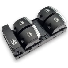 Mey İthalat VASS41 Sol Ön Kapı Dörtlü Cam Düğmesi Krom 4F0959851H Audi Q7 ile Uyumlu 2010-2015
