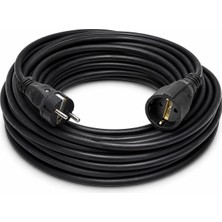 Mey İthalat 3x2.5mm Ttr Topraklı Siyah Kauçuk Seyyar Uzatma Kablosu (5 Metre)