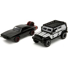 Mey İthalat Jada Toys - Fast And Furious Autos (2'li Set) - Dom`s Dodge Charger R/t 1970 & Tej`s Jeep Wrangler, Fast & Furious 7-2 Legacy Serisi Model Arabalar Açılabilir, 1:32, 19 Cm, 8 Yaşından Itibaren, Wave