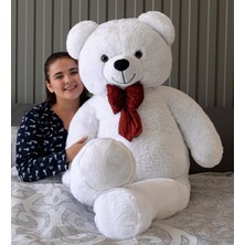 Mey İthalat Beyaz Papyonlu Dev Pelüş Ayıcık,yumuşak ve Sevimli Büyük Boy Oyuncak Ayı,sarılmalık,sevgiliye Hediyebüyük Boy Ayı (160CMBEYAZ)