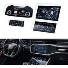 Mey İthalat Engo Audi A7 Ekran Koruyucu Set Multimedya Kumanda Gösterge Klima