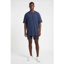 Lixa Basic Lacivert Oversize Erkek T-Shirt 141011