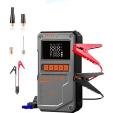 Mey İthalat Robeve Auhma 4’ü 1 Arada 10000 Mah Şarjlı Araç Akü Takviye Cihazı – Jump Starter, Dijital Hava Kompresörü, Powerbank & LED Fener – 150 Psı Lastik Şişirme, Usb-C Hızlı Şarjlı Akü Destek Ünitesi