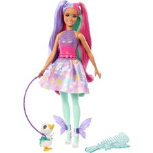 Mey İthalat Barbie - Masalsı Kıyafeti ve Hayvan Dostu Bebek, Barbie A Touch Of Magic"den Esinlenilmiştir, The Glyph, Fantezi Kılı ve Tarak - HLC35