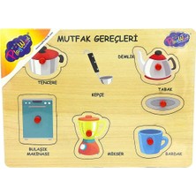 Mey İthalat Playwood Ahşap Tutmalı Puzzle Mutfak Gereçleri