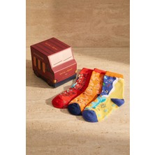 Bony Socks Çocuk 3'lü Kutulu Back To School Pamuklu Soket Okul Çorabı
