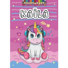 Mey İthalat Kaïla: Livre De Coloriage Personnalisé Pour Kaïla | Licorne | Cadeau D'anniversaire Pour Fille ... | 4 À 8 Ans | 25 Motifs De Licorne Avec Le Prénom Kaïla, Grand Format A4 (21 x 29.7 Cm)