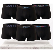 Jakoft Classic Pamuklu Erkek Boxer 6'lı Paket Siyah