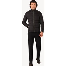 Erkek Siyah Slim Fit Kaban