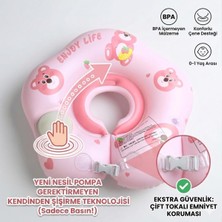 Mey İthalat Maytoys Bebek Boyun Simidi Kendinden Şişen 0-12 Ay Yüzme Simidi, Çift Tokalı Emniyet Kilitli