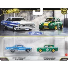 Mey İthalat 1:64 Hot Wheels Premium Car Culture 2'li Paket Ford Custom 64 Galıxıe 500-67 Ford Anglıa Racer HBL96 - JHW50