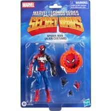 Mey İthalat Marvel Efsaneler Serisi Gizli Savaşlar Örümcek Adam (Alien Kostümü), Retro Çizgi Roman Koleksiyon 15,8 cm Aksiyon Figürü Mercek Kalkanı ile