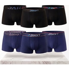 Jakoft Classic Pamuklu Erkek Boxer 6'lı Paket Siyah-Lacivert