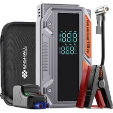 Mey İthalat Enshall 10.000MAH Jump Starter Akü Takviyeli 1000A Tepe Akımlı Araç Lastik Şişirme Hava Kompresörü