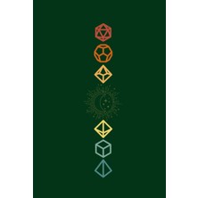 Mey İthalat Independently Published Rainbow Polyhedral Dice And Moon Journal With Hex And Grid Paper