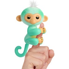 Mey İthalat Fingerlings 2023 Yeni Interaktif Bebek Maymun Dokunmaya Tepki Veriyor - 70+ Sesler ve Tepkiler - Ava (Teal)