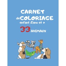 Mey İthalat Carnet De Colorıage Enfant 2 Ans Et Plus: Carnet De Coloriage Pour Enfant 33 Animaux À Colorier ,33 Pages 21,59X27,94CM Dès 2 Ans, Dessin Imprimé Sur Toute La Page