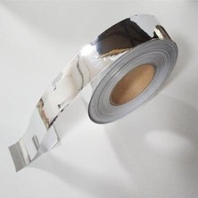 Mey İthalat Krom Nikelaj Bant Yapışkanlı Araç Çıta Direk Kaplama Folyosu 10 cm x 5 Metre
