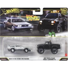 Mey İthalat 1:64 Hot Wheels Premium Car Culture 2'li Paket Back To The Future Tıme Machıne - 1987 Toyota Pıckup Truck HBL96 - JHW48