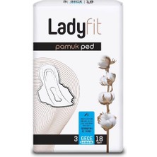 Mey İthalat Ladyfit Pamuk Süper Gece 18'li Vegan Ped