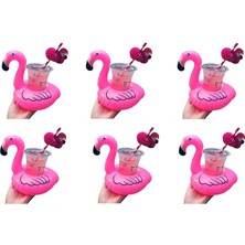 Mey İthalat Netavantaj Flamingo Şişme Havuz Deniz Bardak Tutucu Float Bar 6 Adet