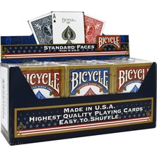 Mey İthalat Bicycle Rider Back Intl. Standard Endeks Oyun Kartları, 12 Deste (6 Kırmızı, 6 Mavi)