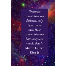 Mey İthalat Lined Journal With Daily Affirmations: Martin Luther King Jr Darkness Quote