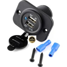 Mey İthalat Trakmats Hyundai Accent Era 2006-2012 ile Uyumlu Üniversal Oto Marine Çakmak Soketi Çift USB Girişi Yat, Karavan,oto