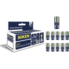 Mey İthalat Niken LED Ampul T10 Canbus Park Ledi 18 Ledli 6500K Beyaz 12V-24V 10'lu Paket