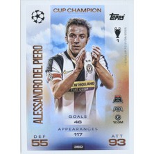 Topps Alessandro Del Piero Cup Champion – Futbolcu Kartı Match Attax