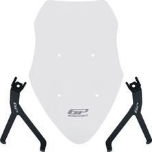 GP Kompozit Mondial 125 Drift L 2018-2026 Uyumlu Ön Tur Camı Şeffaf - 55 cm