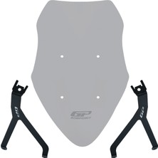 GP Kompozit Mondial 125 Drift L 2018-2026 Uyumlu Ön Tur Camı Füme - 55 cm