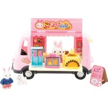 Mey İthalat Mega Oyuncak Bay Dreamy Mini Fast Food Karavanı Okul Seti Pembe Taşınabilir Oyun Seti