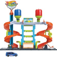 Mey İthalat Hot Wheels Mega Araba Yıkama Kulesi Hot Wheels™ City Mega Araba Yıkama ile 1 Adet Renk Değiştiren Arabalar™ Aracı, Çocuklar Için Oyuncak HDP05