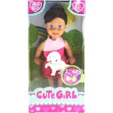 Mey İthalat Cute Girl Köpek Figürlü Kumral Mini Bebek