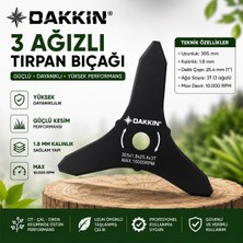 Dakkın Çelik Tırpan Bıçak Üçlü 305 mm 3 Dişli Yüksek Performanslı Kesim Aksesuarı