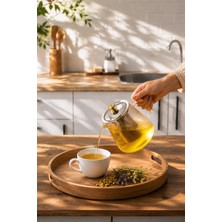 Porsima JYDH-201 Isıya Dayanıklı 1100 ml Süzgeçli Borasilikat Cam Demlik Çay-Bitki Çayı Demliği