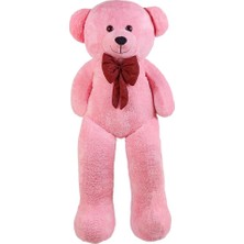 Mey İthalat Pembe Papyonlu Dev Pelüş Ayıcık,yumuşak ve Sevimli Büyük Boy Oyuncak Ayı,sarılmalık Sevgiliye Hediye Ayıcık (130 cm Pembe)