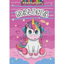 Mey İthalat Malicia: Livre De Coloriage Personnalisé Pour Malicia | Licorne | Cadeau D'anniversaire Pour Fille ... | 4 À 8 Ans | 25 Motifs De Licorne Avec Le Prénom Malicia, Grand Format A4 (21 x 29.7 Cm)