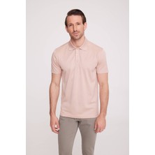Ysf Erkek Somon Polo Yaka Desenli T-Shirt