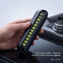 Mey İthalat Araç Içi Park Telefon Numarası, Fosforlu Numaratör Oto Cam Kartı, Park Numaratörü, Açılır Kapanır Telefon Numarası Göstergesi, Siyah, 130X26MM