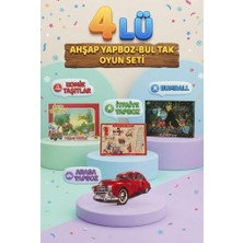 Farbu Oyuncak Eğitici Öğterici ve Eğlenceli 4'lü Frame Yapboz Hikayeli Yapboz ve Bul-Tak Oyun Seti