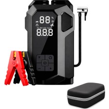 Mey İthalat Akü Takviye Cihazı 4’ü 1 Arada Jump Starter 150 Psı Hava Kompresörü Powerbank & LED Fener Taşıma Çantalı
