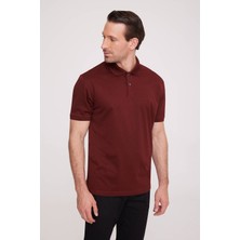 Ysf Erkek Bordo Polo Yaka Desenli TShirt