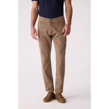 Ysf Erkek Camel Slim Fit Üst Cep Kanvas Pantolon