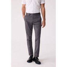 Ysf Erkek Koyu Gri Regular Fit Kanvas Pantalon