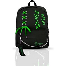 Mey İthalat Louisiana Polo Laptop Bölmeli Okul Çantası Siyah Yeşil 1141