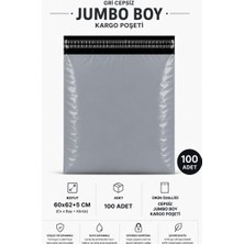 Just Cheap Store Gri Cepsiz Jumbo Boy Kargo Poşeti 60X62+5 cm 100 Adet