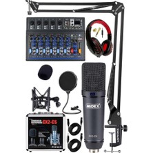 Mey İthalat Midex Wizard Paket-4 Cx2 Stüdyo Mikrofon MDX-07FXU Stüdyo Kayıt Mikseri Kulaklık Ekipman Seti